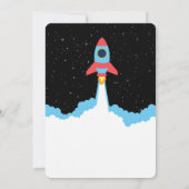 Raketlancering op buitenruimtedag kaart (Achterkant)