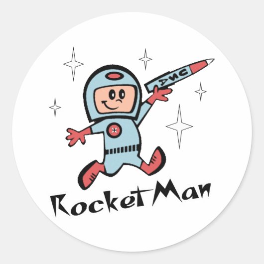 RaketMan Ronde Sticker (Voorkant)