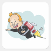 RaketMan Vierkante Sticker (Voorkant)