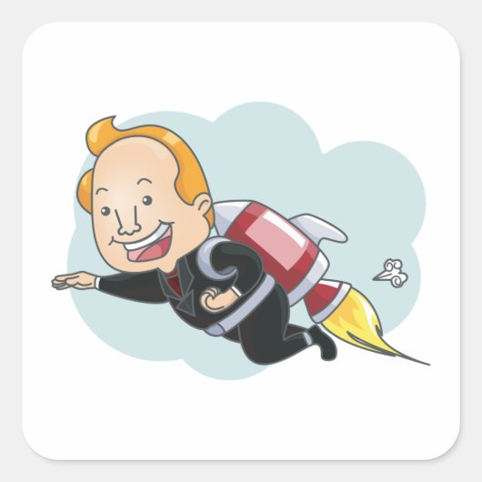 RaketMan Vierkante Sticker (Voorkant)