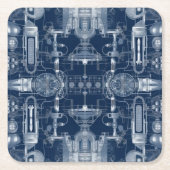 Raketontwerp Blauwdrukken Technische tekening Kartonnen Onderzetters (Voorkant)