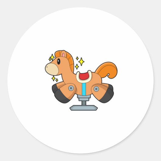 Raketpaard Ronde Sticker (Voorkant)