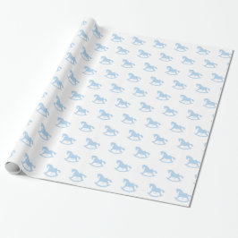 Raketpapier voor paarden blauw cadeaupapier