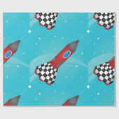 Raketpapier voor ruimteverdringing cadeaupapier (Vlak)