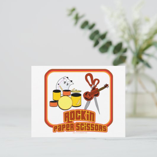 Raketpapierschaar Briefkaart (Staand voorkant)