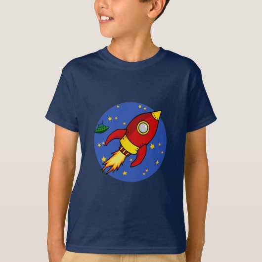 Raketrode gele Kinderen T-shirt (Voorkant)