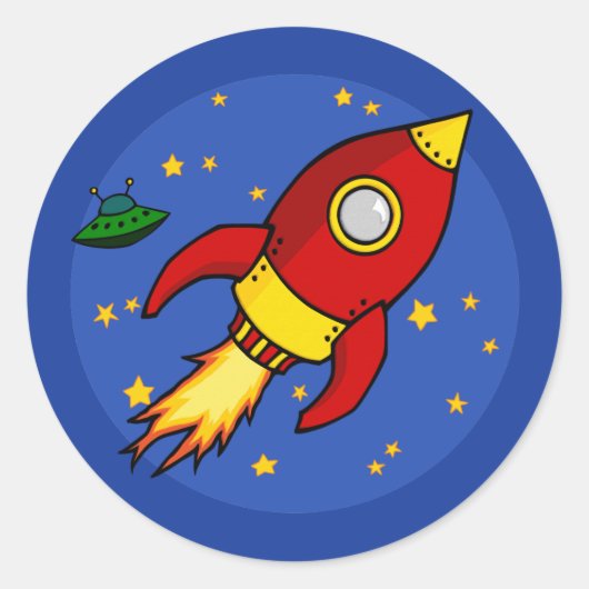 Raketrode gele Sticker (Voorkant)