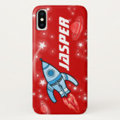 Raketroerrode naamtelefoon Case-Mate iPhone case (Achterkant)