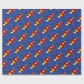 Raketrood geel glanzend papier, 30 x 6 inch cadeaupapier (Vlak)