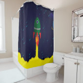 Raketruimteschip astrologie astronaut douchegordijn (In situ)