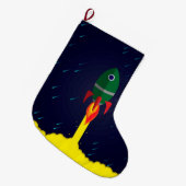 Raketruimteschip astrologie astronaut grote kerstsok (Voorkant (Hangend))