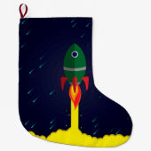 Raketruimteschip astrologie astronaut grote kerstsok (Voorkant)