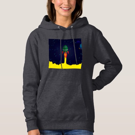 Raketruimteschip astrologie astronaut hoodie (Voorkant)