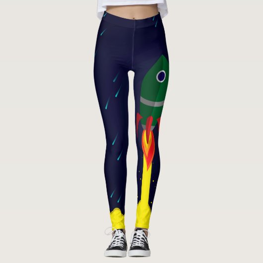 Raketruimteschip astrologie astronaut leggings (Voorkant)