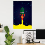 Raketruimteschip astrologie astronaut poster (Thuiskantoor)
