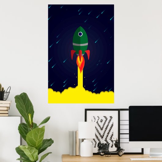 Raketruimteschip astrologie astronaut poster (Thuiskantoor)