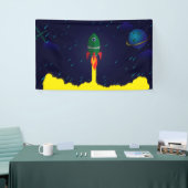 Raketruimteschip astrologie astronaut spandoek (Beurs)