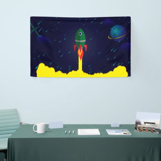 Raketruimteschip astrologie astronaut spandoek (Beurs)