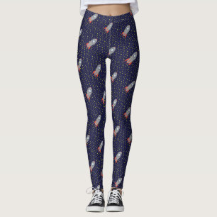 Raketschaal met terugloop met Achtergrond sterrete Leggings