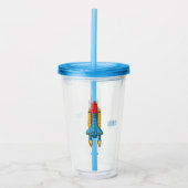 Raketscheepsillustratie cartoon acryl drinkbeker (Voorkant)