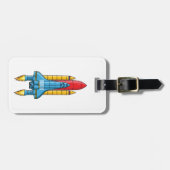 Raketscheepsillustratie cartoon bagagelabel (Voorkant horizontaal)