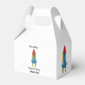 Raketscheepsillustratie cartoon bedankdoosjes (Achterkant)