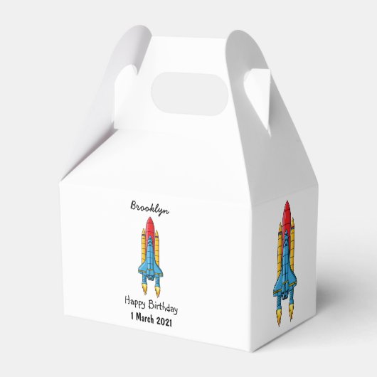 Raketscheepsillustratie cartoon bedankdoosjes (Voorkant Zijde)