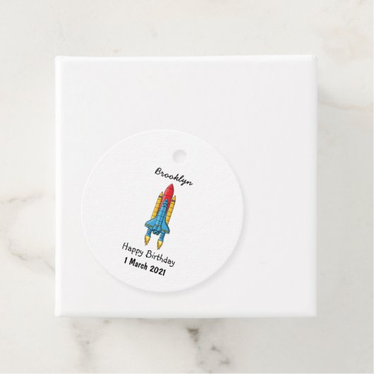 Raketscheepsillustratie cartoon bedankjes labels (In situ)