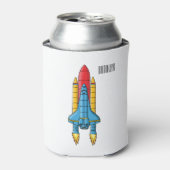 Raketscheepsillustratie cartoon blikjeskoeler (Blikje Voorkant)