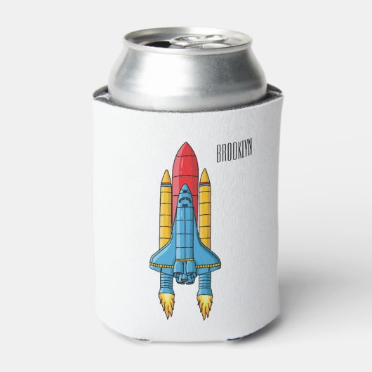 Raketscheepsillustratie cartoon blikjeskoeler (Blikje Voorkant)