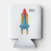 Raketscheepsillustratie cartoon blikjeskoeler (Achterkant)