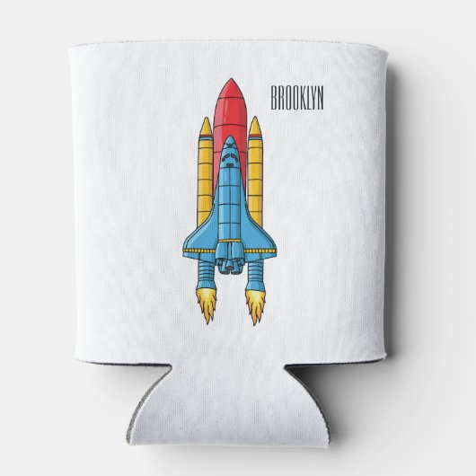 Raketscheepsillustratie cartoon blikjeskoeler (Achterkant)