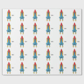 Raketscheepsillustratie cartoon cadeaupapier (Vlak)