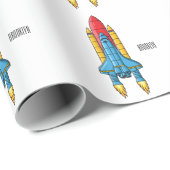 Raketscheepsillustratie cartoon cadeaupapier (Rol Hoek)