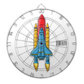Raketscheepsillustratie cartoon dartbord (Voorkant)