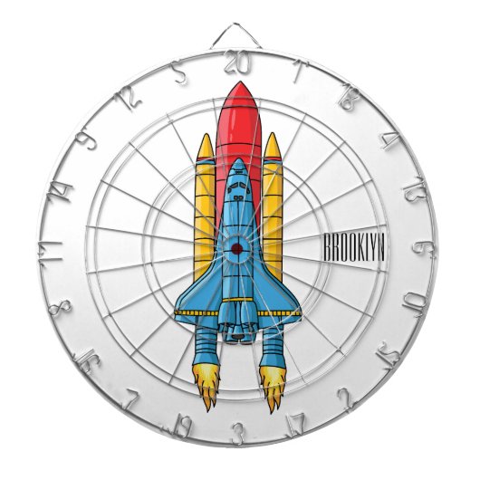 Raketscheepsillustratie cartoon dartbord (Voorkant)