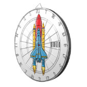 Raketscheepsillustratie cartoon dartbord (Voorkant Rechts)