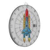 Raketscheepsillustratie cartoon dartbord (Voorkant Links)