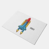 Raketscheepsillustratie cartoon deurmat (Schuin)