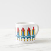 Raketscheepsillustratie cartoon espresso kop (Voorkant rechts)