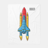 Raketscheepsillustratie cartoon fleece deken (Voorkant)