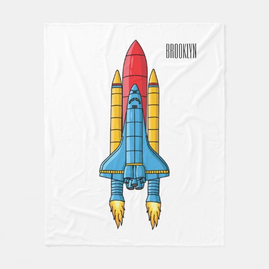 Raketscheepsillustratie cartoon fleece deken (Voorkant)