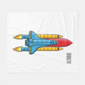 Raketscheepsillustratie cartoon fleece deken (Voorkant (Horizontaal))