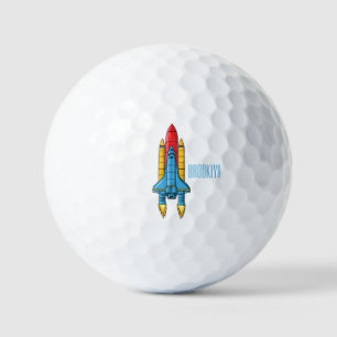 Raketscheepsillustratie cartoon golfballen