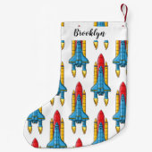 Raketscheepsillustratie cartoon kleine kerstsok (Achterkant)