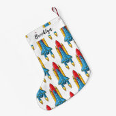 Raketscheepsillustratie cartoon kleine kerstsok (Achterkant (Hangend))