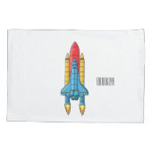 Raketscheepsillustratie cartoon kussensloop (Achterkant)