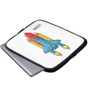 Raketscheepsillustratie cartoon laptop sleeve
