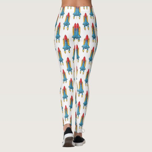 Raketscheepsillustratie cartoon leggings (Achterkant)