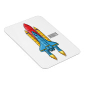 Raketscheepsillustratie cartoon magneet (Rechterzijde)